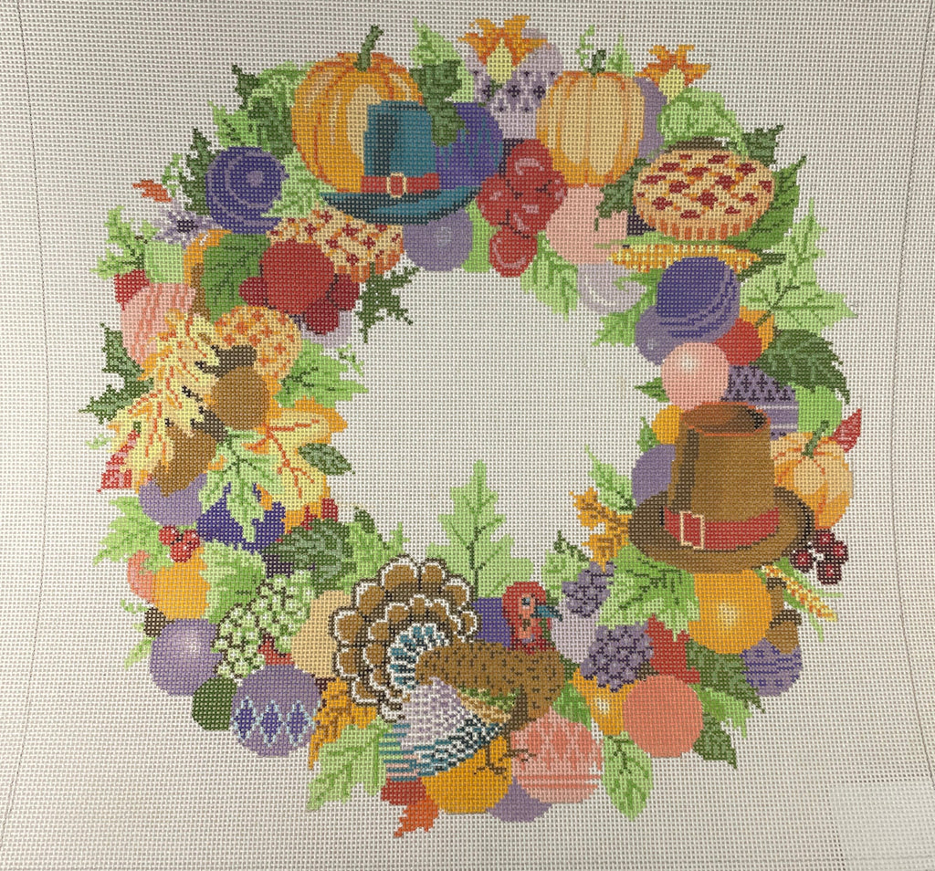 * A Stitch in Time 395 Thanksgiving/ Fall Wreath 13m