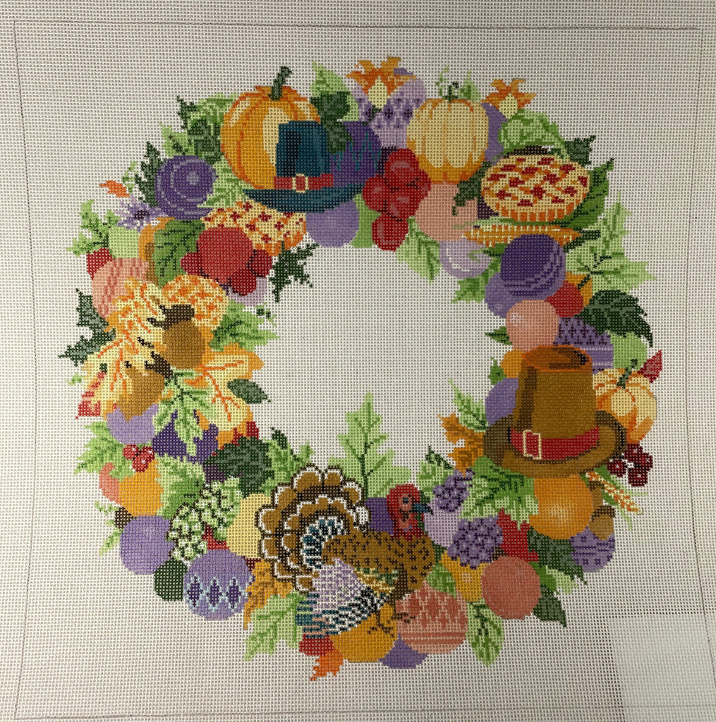 * A Stitch in Time 395 Thanksgiving/ Fall Wreath- 18m