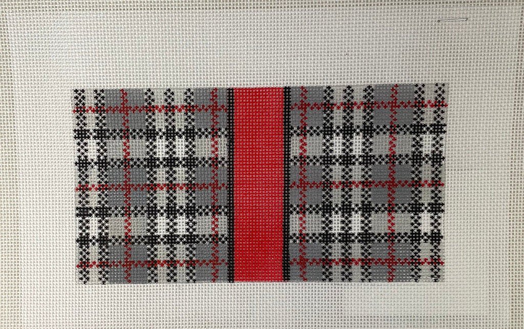 Lauren Bloch Designs IC04 Grey and Black Plaid 6x3 Insert