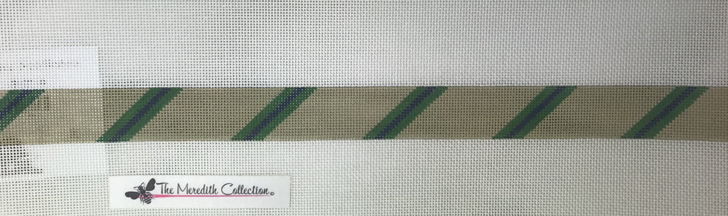* Meredith Collection 121c Diagonal Stripe- Khaki/Green/Navy Belt