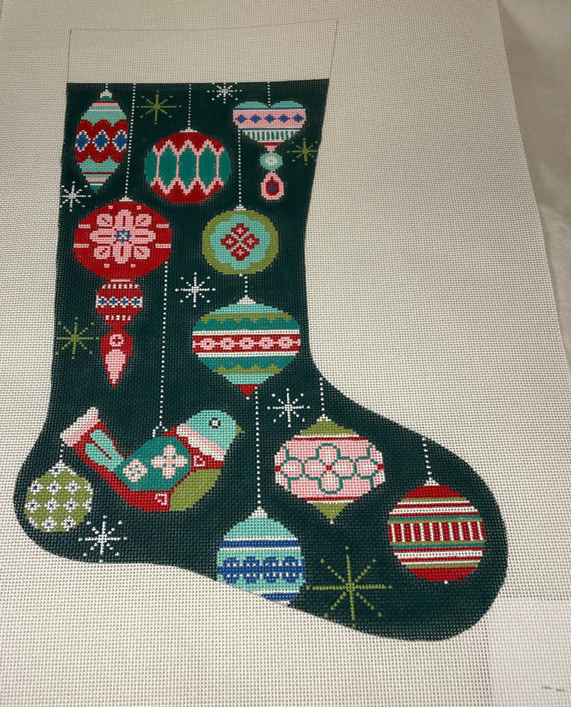 Alice Peterson 4340 Partridge and Ornaments Stocking