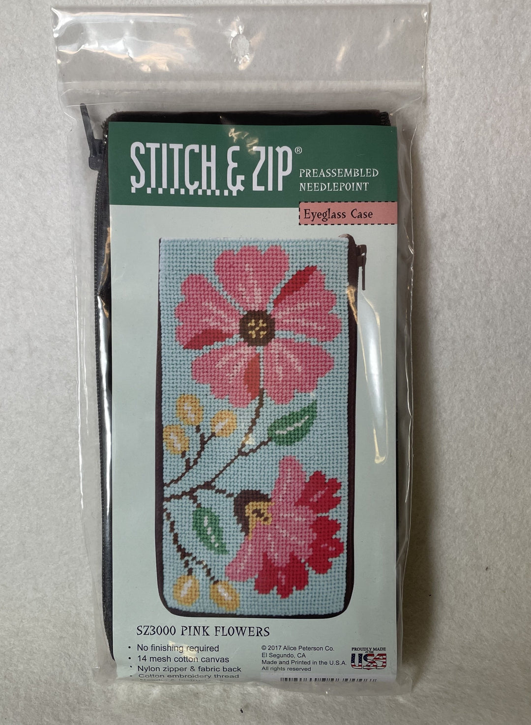 Alice Peterson Company SZ3000 Pink Flowers Eyeglass Case