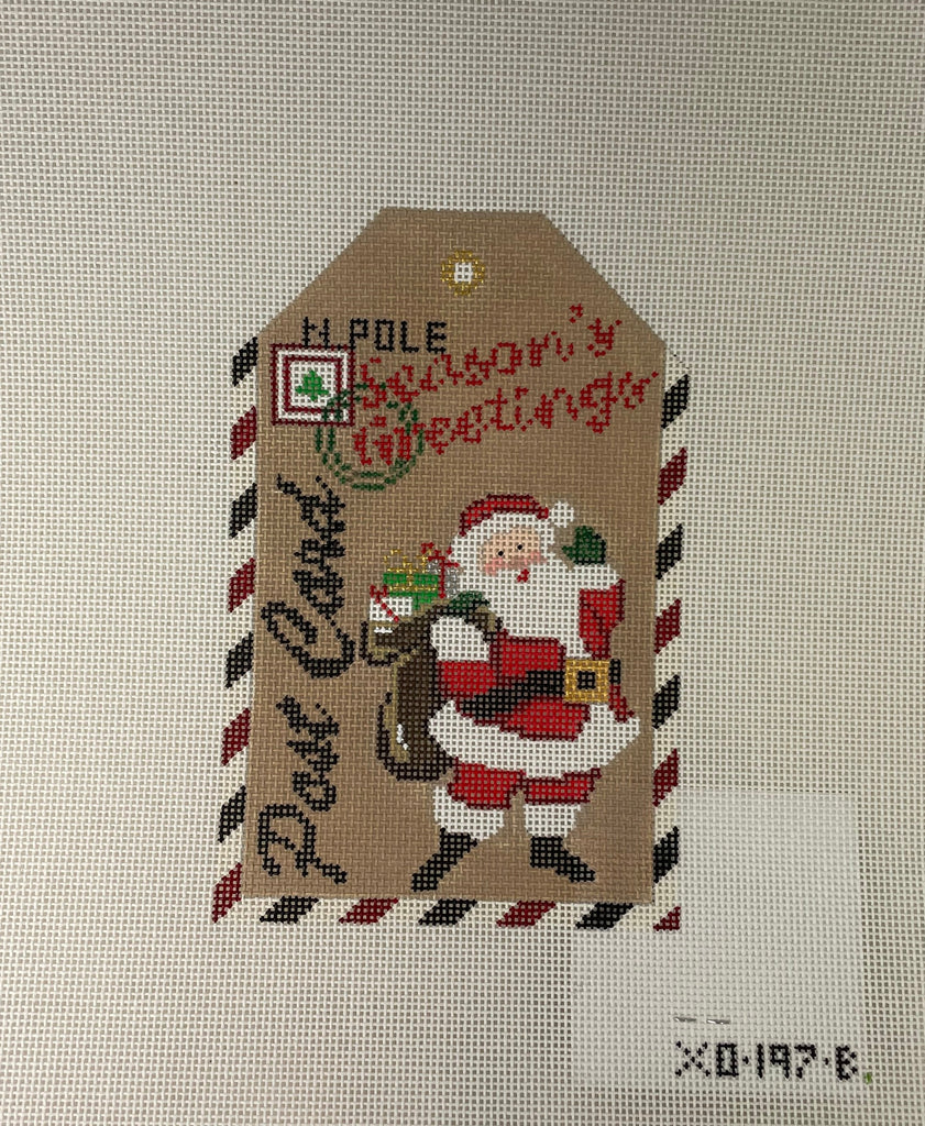 * Meredith Collection XO197B Gift Tags- Seasons Greeting Santa