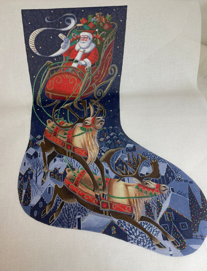 * Liz Goodrick Dillon TTAXS354 Santa Flying through the Stars Stocking