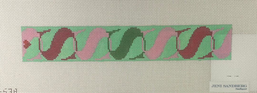 * Jeni Sandberg 'S' Letter Key Fob- Green and Pink JSS3A