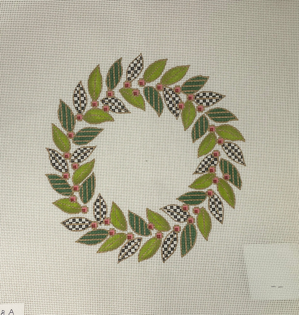 CanvasWorks Traditions W8B Olive Wreath with Patterned Leaves- 13m