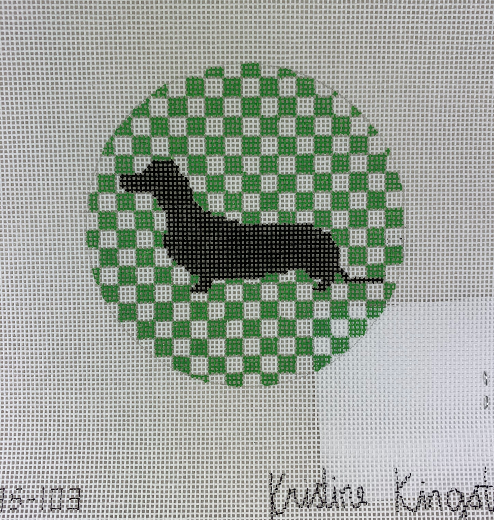 Kristine Kingston Designs KKNOAS-103 Dachshund on Grass Green