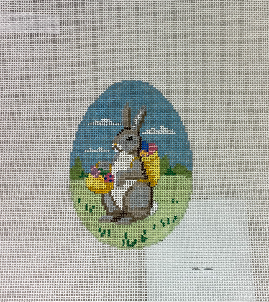 Susan Roberts Needlepoint 443 Rabbit with Egg Basket