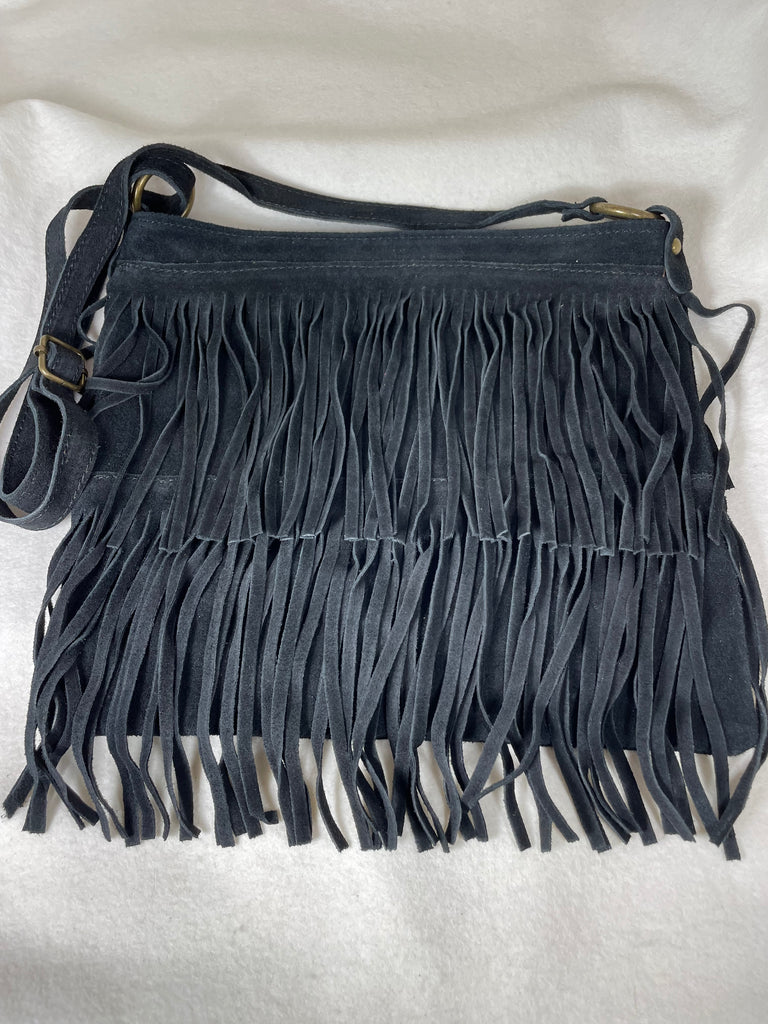 Women Black Leather Suede Fringe Bag at Rs 1500/piece in Faridabad | ID:  2852736004491