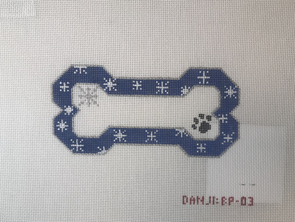 Danji Designs BP-03 Blue Snowflake Bone Ornament