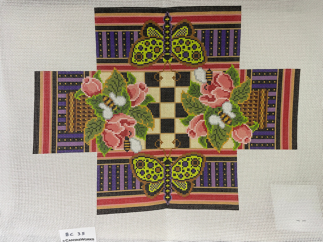 * CanvasWorks BC35 Christmas Roses Brick Cover