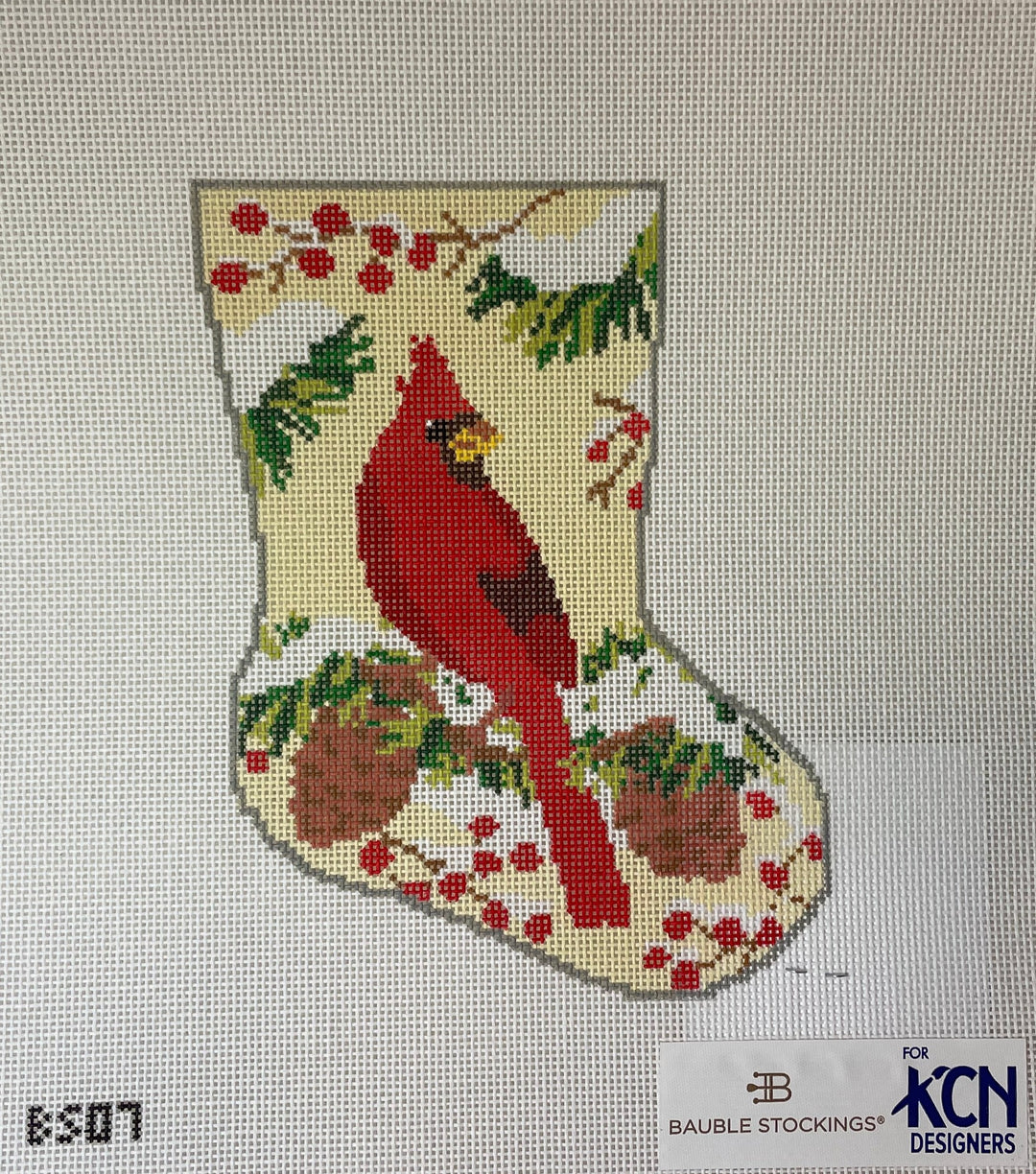 * Bauble Stockings BS07 Christmas Cardinal Ornament sized Stocking