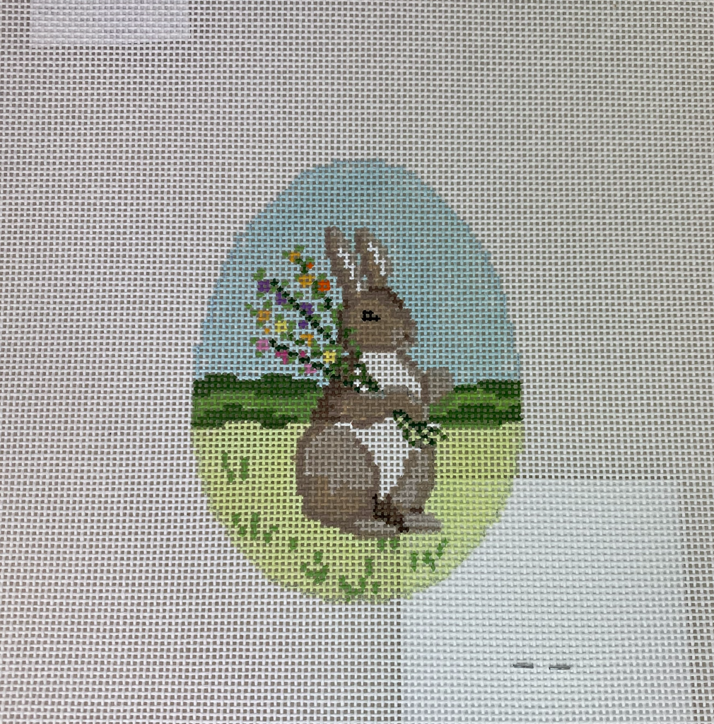 Susan Roberts Needlepoint 445 Bunny with Flowers