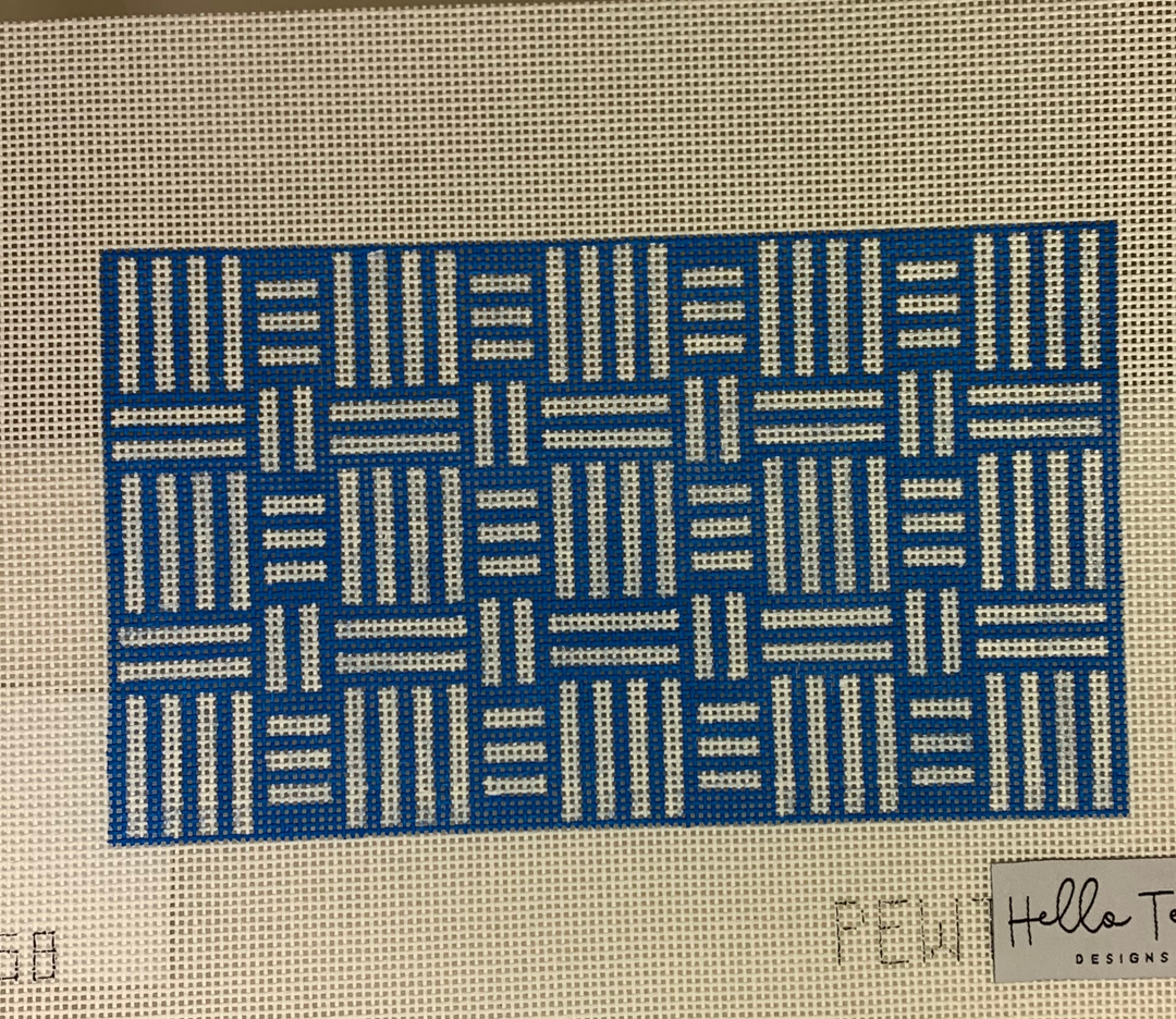 Hello Tess PP-58 Blue/White Geometric Clutch