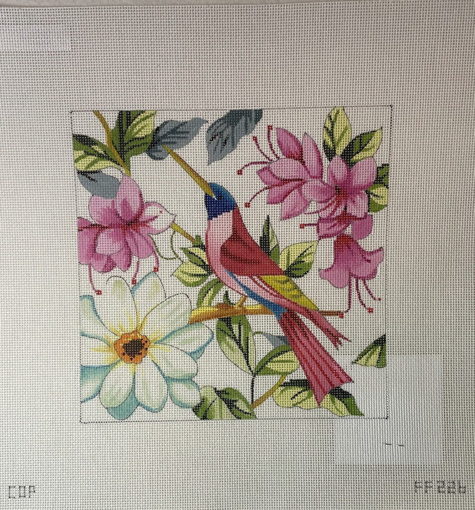 * Colors of Praise FF226 Floral with Pink Bird