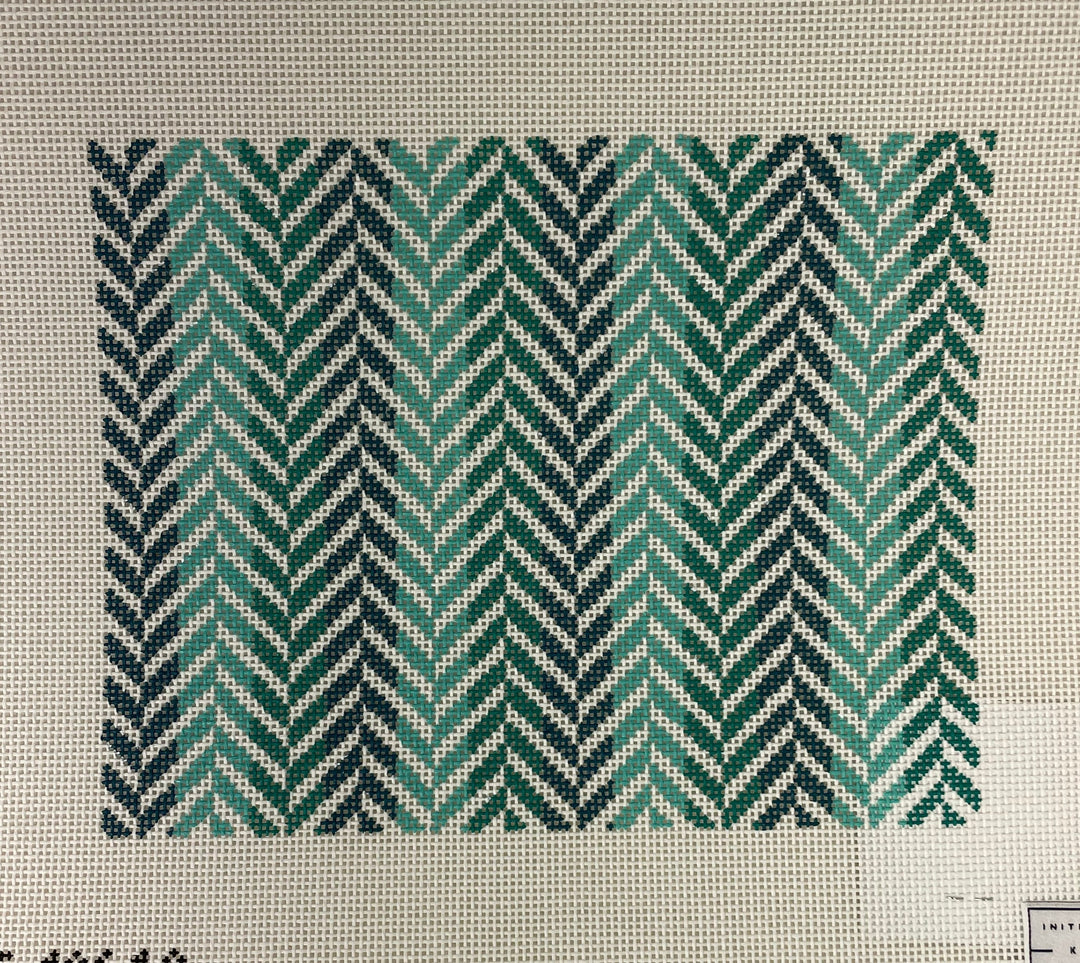 * Initial K Studio 1064A Herringbone Clutch- Turquoise