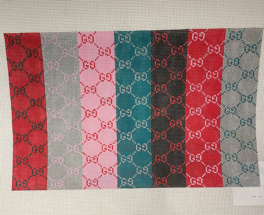 * Kimberly Ann Needlepoint MBB28 Parisian G's and Stripes-13ct