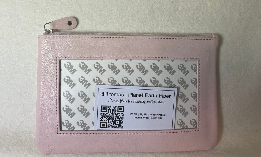 Planet Earth Lamb Skin Zip with Tassel / Lt pink