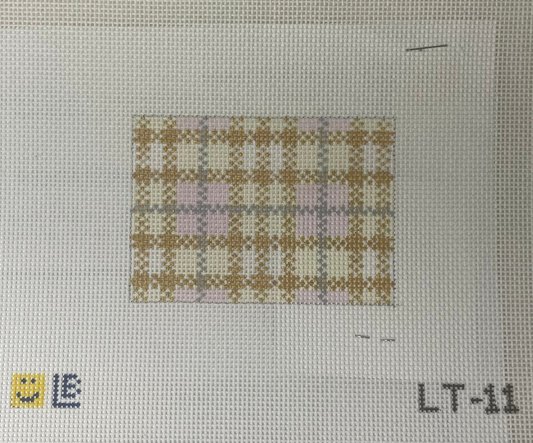 * Lauren Bloch LT11 Wedding Gold Plaid Luggage Tag