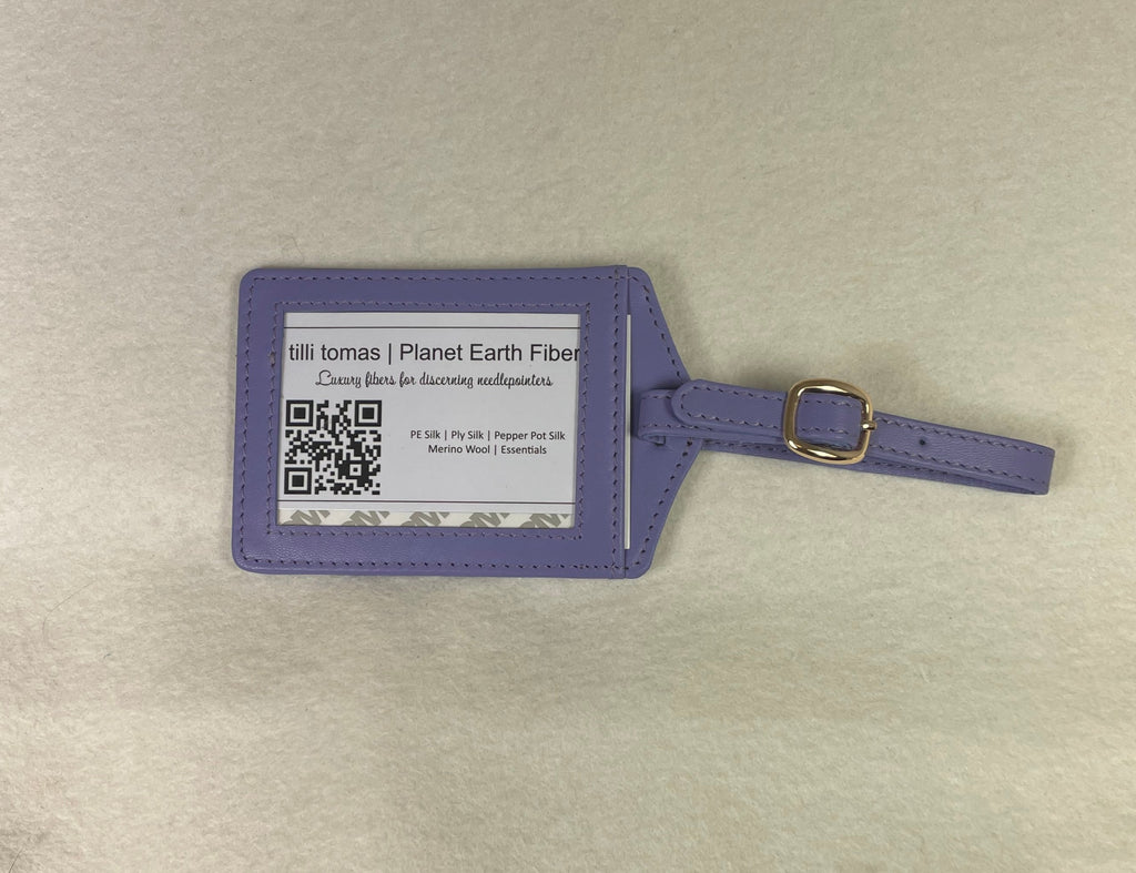 Planet Earth Leather Luggage Tag- Lilac