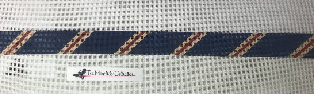 * Meredith Collection 121f Diagonal Stripe-Navy/Camel/Red Belt