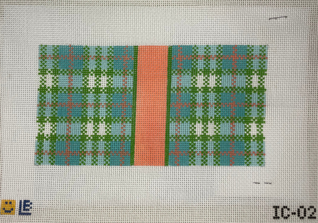 * Lauren Bloch Designs IC02 Turquoise Plaid 6x3 Insert