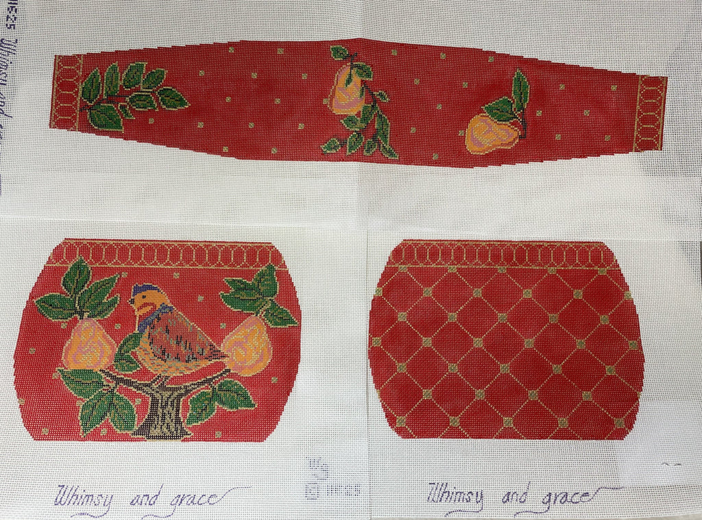 * Whimsy and Grace Wg11625/ 3 piece Christmas Partridge Purse