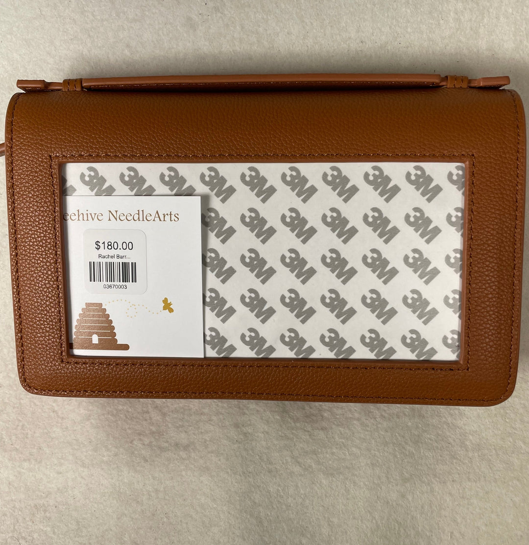 Rachel Barri Designs Everyday Clutch- Cognac with Gold Chain