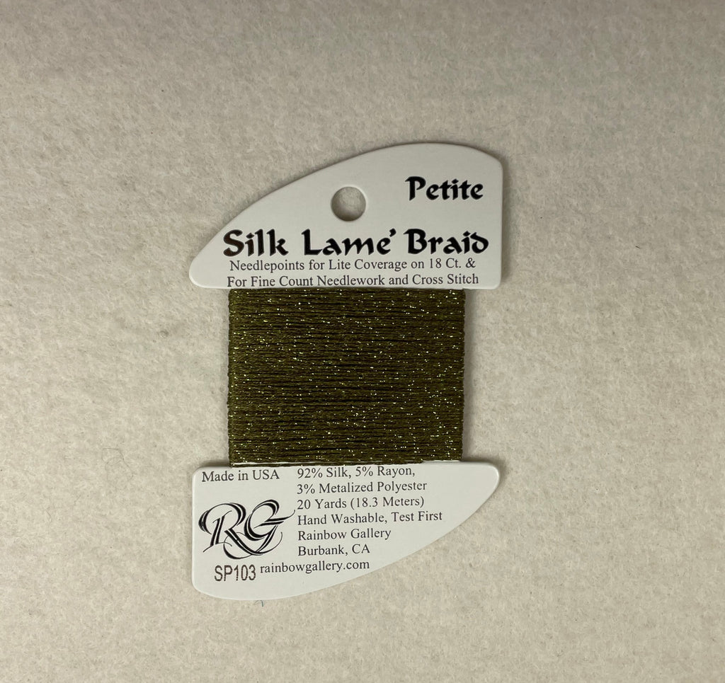 Petite Silk Lame Braid SP103 Olive