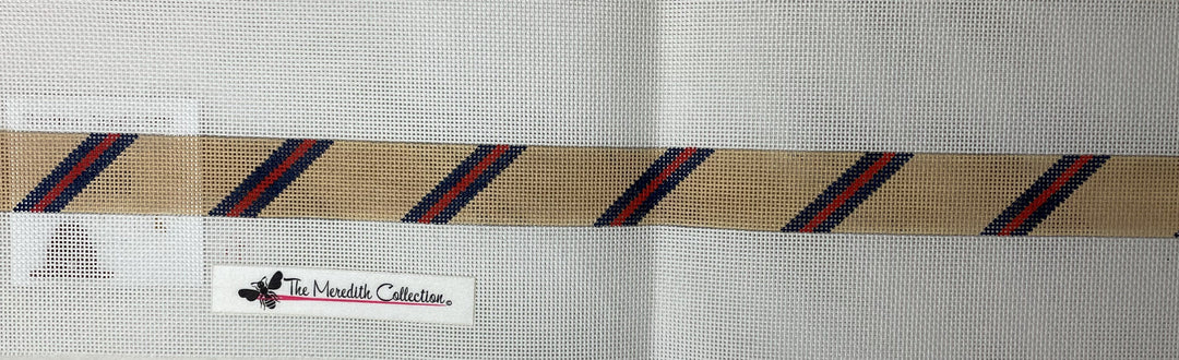 * Meredith Collection 121b Diagonal Stripe- Red/Camel/Navy Belt