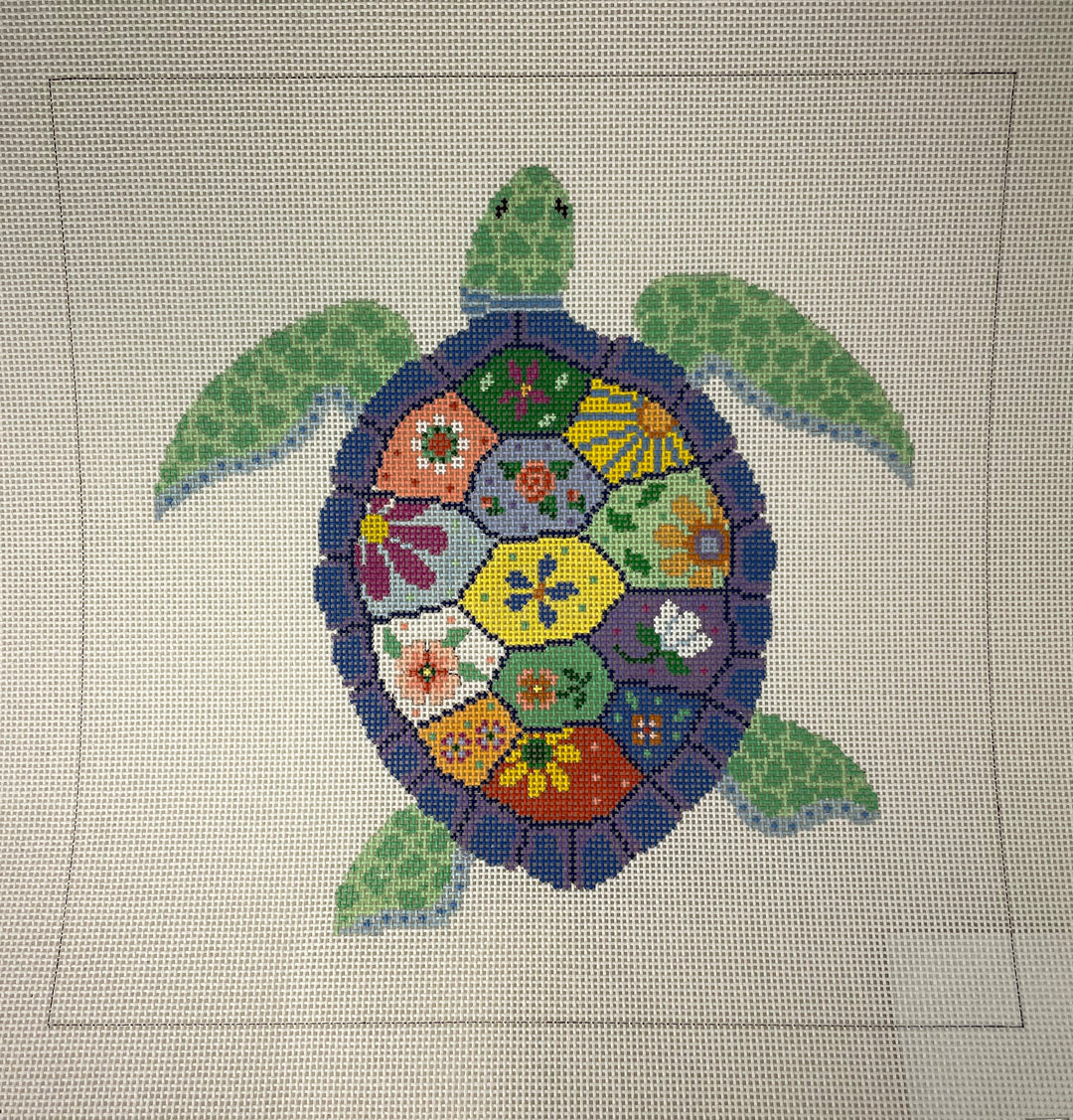 * Susan Roberts Needlepoint 1074 Turtle Garden 13m